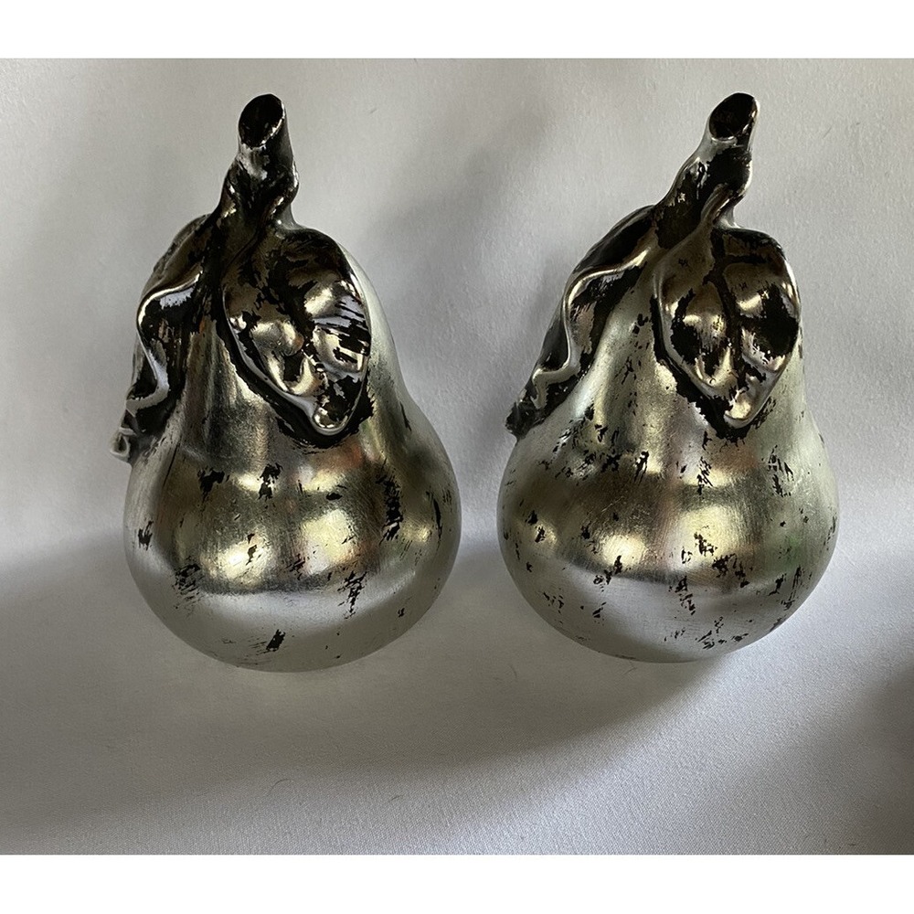 Home Vintage Silver‎ Glamour 6" Pear Set of Two Pears